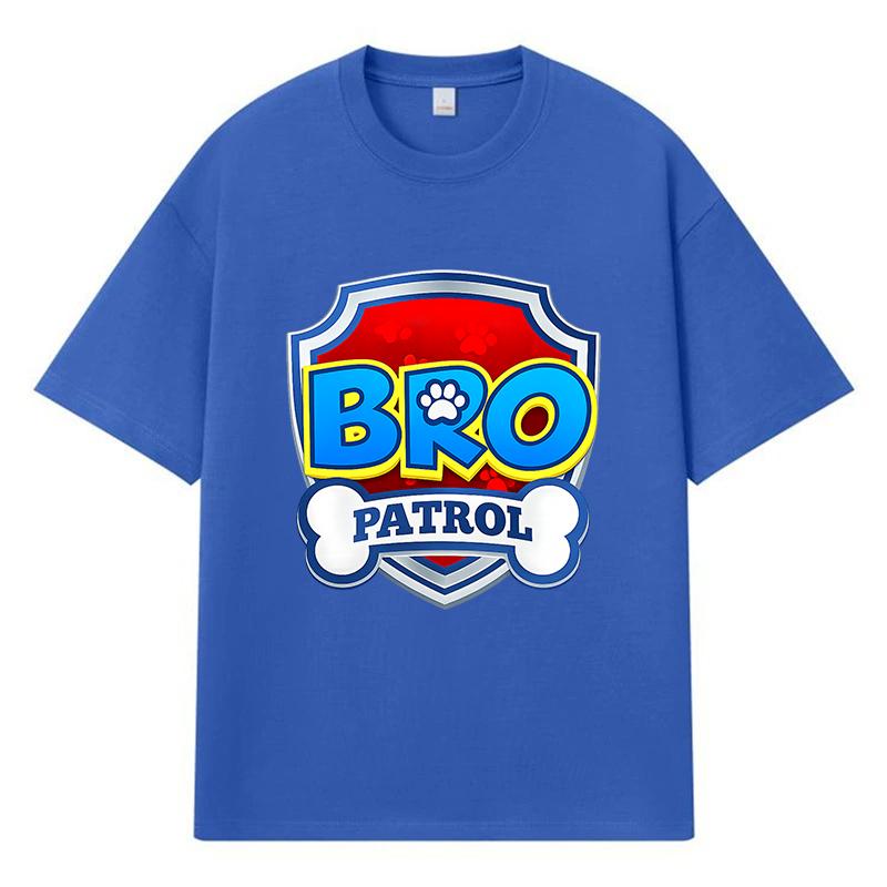 2026 Bro Patrol Printed Graphic Y2k Harajuku Streetwear 100% Cotton T Shirt Casual Oversized Summer Men T-shirt