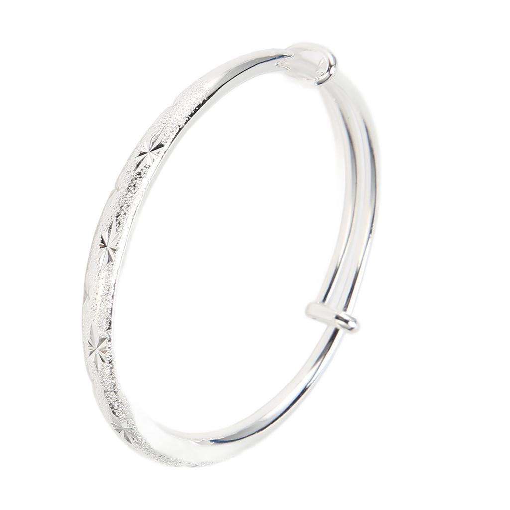 30g Kupfernickel Armband Verstellter Modeschmuck Graviertes Damen Rundarmband für Damen