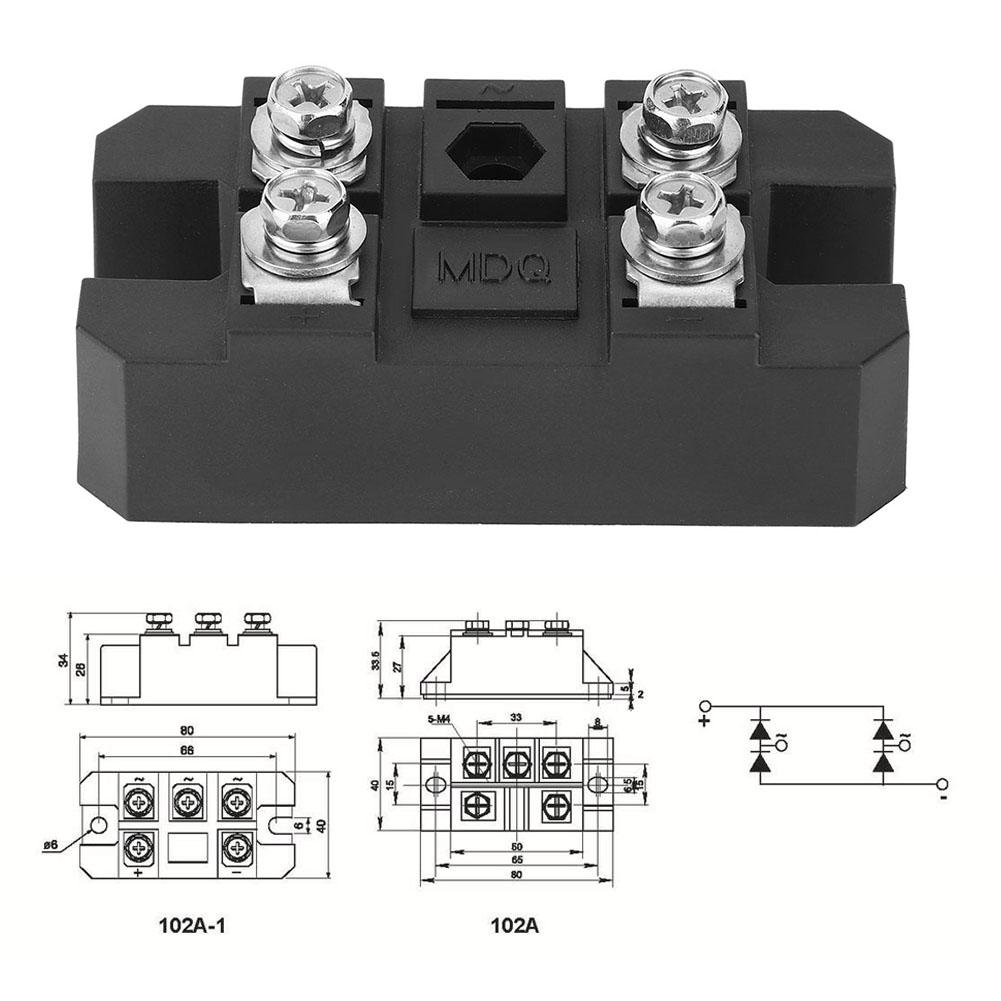 MDQ 100A 1600V Modul Redresor Punte Diodă Monofazat Curent Suficient