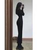 Temperament high-end long-sleeved dress women's autumn and winter clothing new high-waisted and thin pure desire sexy spice girl knee-length dress