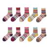 5 Pairs Winter Warm Crew Socks for Women Thick Mid-Calf Knitted Socks Retro Ethnic Style Socks for Christmas Gifts