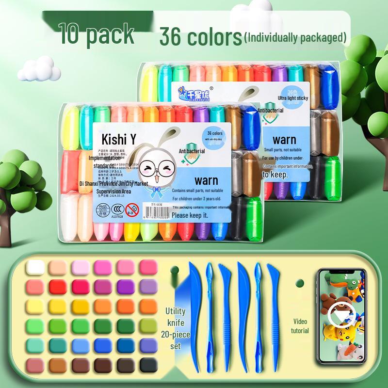 Super Light Non-Toxic Odorless Clay for Kids - 12 Colors Playdough Set