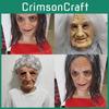 White Cosplay Hair Granny Latex Mask For Halloween And Themed Party Up Dress