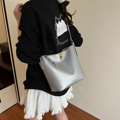 Neue Frühling- und Sommer-neue Schultertasche mit großem Fassungsvermögen, Bucket Bag, modisch, vielseitig, lässig, Unterarmtasche für Damen