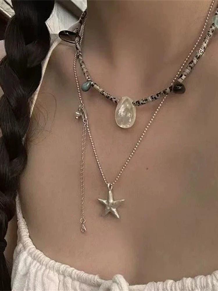 XIYANIKE Frosting Starfish Charm Pendant Choker Necklaces For Women Lady Korean Fashion New Engagement Jewelry Gift Party