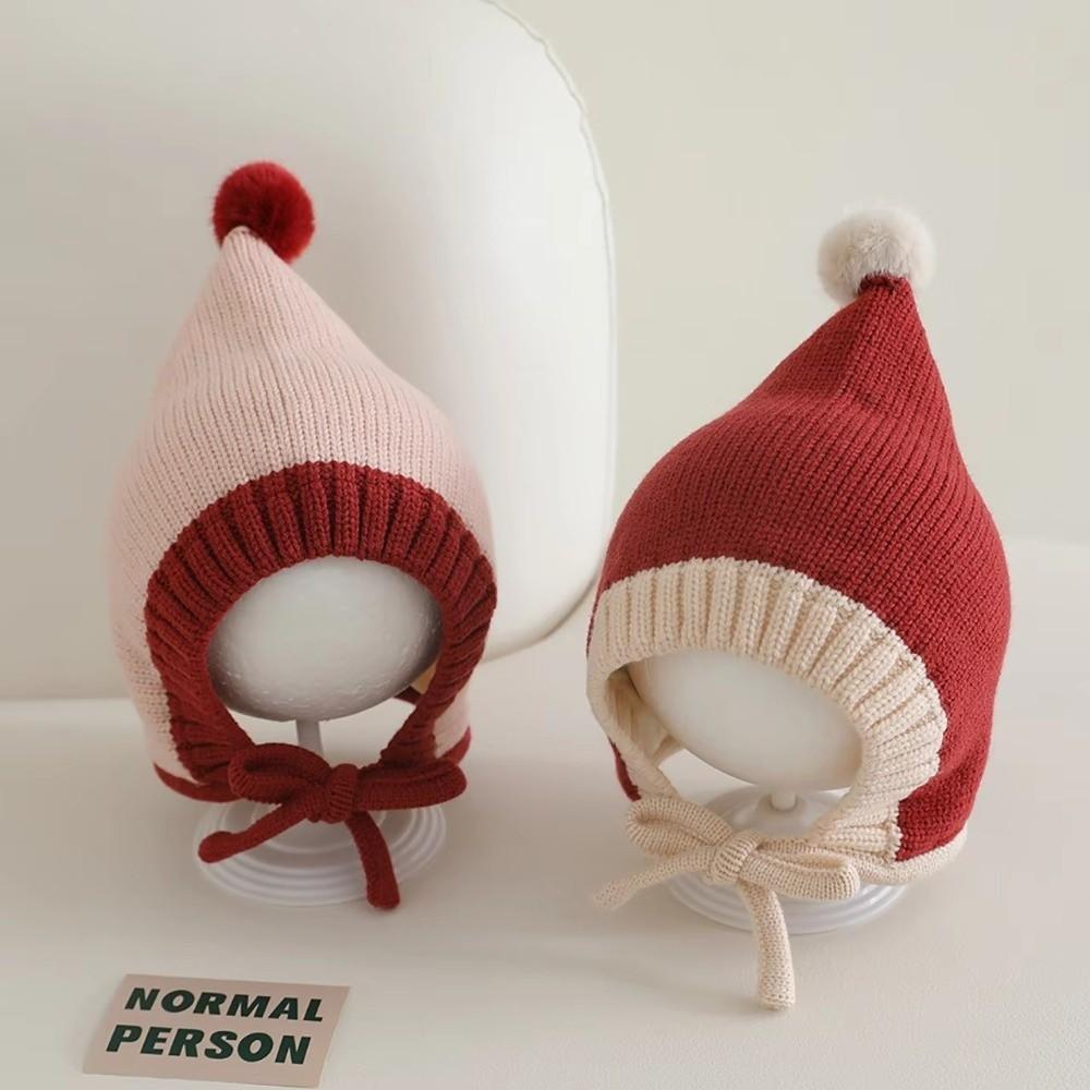 Cute Pompom Knitted Hat Thickened Toddler Beanie Fashion Ear Flap Hat Outdoor Play
