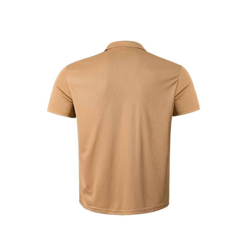 Cămașă polo texturată gri închis cu buzunar pentru bărbați, top casual cu mânecă scurtă pentru performanță și golf