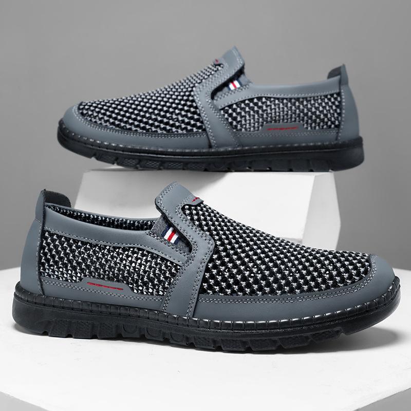 Shoes men's summer new mesh shoes middle-aged and elderly large-size men's shoes polyurethane lightweight old Beijing cloth shoes dad shoes