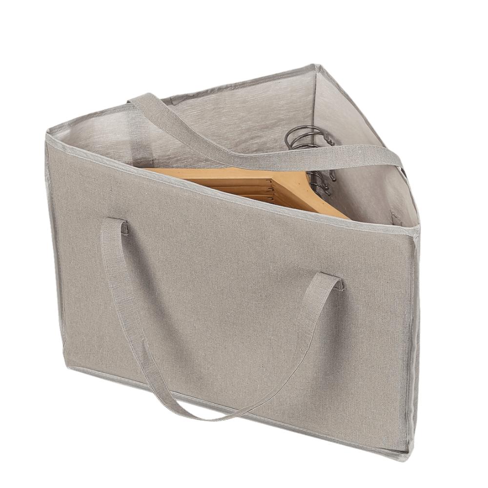 Large Capacity Triangular Hanger Storage Bag Space-Saving Breathable Clothes Storage Basket with Handle Foldable