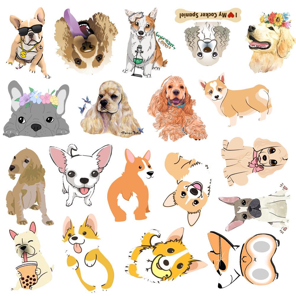 50PCS Cute Cartoon Puppy Stickers: Waterproof Decorative Decals for Phone, Tablet, Laptop, and Refrigerator