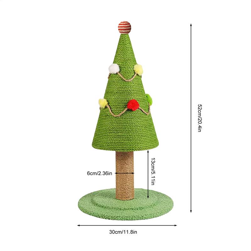 Weihnachtsbaum Katzenkratzbaum Cartoon Katze Kratzbaum Ästhetischer Baumschmuck Natursisal Katzenkratzbrett für Kätzchen