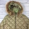 DUVETICA Quilted Down Jacket with Natural Raccoon Fur Trim/Women's 38/Khaki/(USED)
