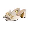 Gucci Sandalo con Tacco 75mm Morsetto Pelle Bianca Donna 655412 BKO00 9022