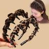 Vintage Leopard Print Teethed Cloth Hairband For Women Lady Sweet Hair Ornament Headband Hair Hoop Hair Accessories