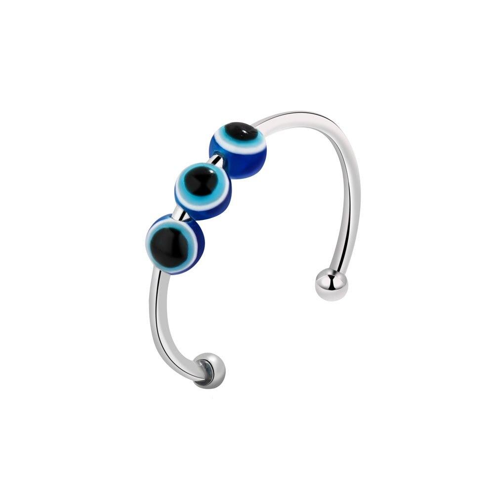 925 Sterling Silver Spinner Rings For Women Rotate Freely Spinning Anti Stress Birthday Party Accessories Jewelry Gift Jz518