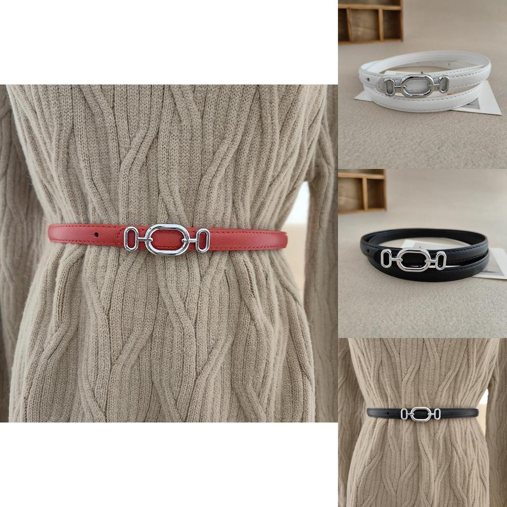 Minimalist Leather Ladies Waist Belt With Metal Clasp For Everyday Wear