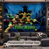 Wall Hanging Tapestry Custom NameTeenage Mutant Ninja Turtles Pattern Personalized Printed Fabric Wall Decor