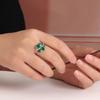 Exquisite 925 sterling silver ring Natural Green agate real gemstone fine jewelry for women's wedding proposal gift