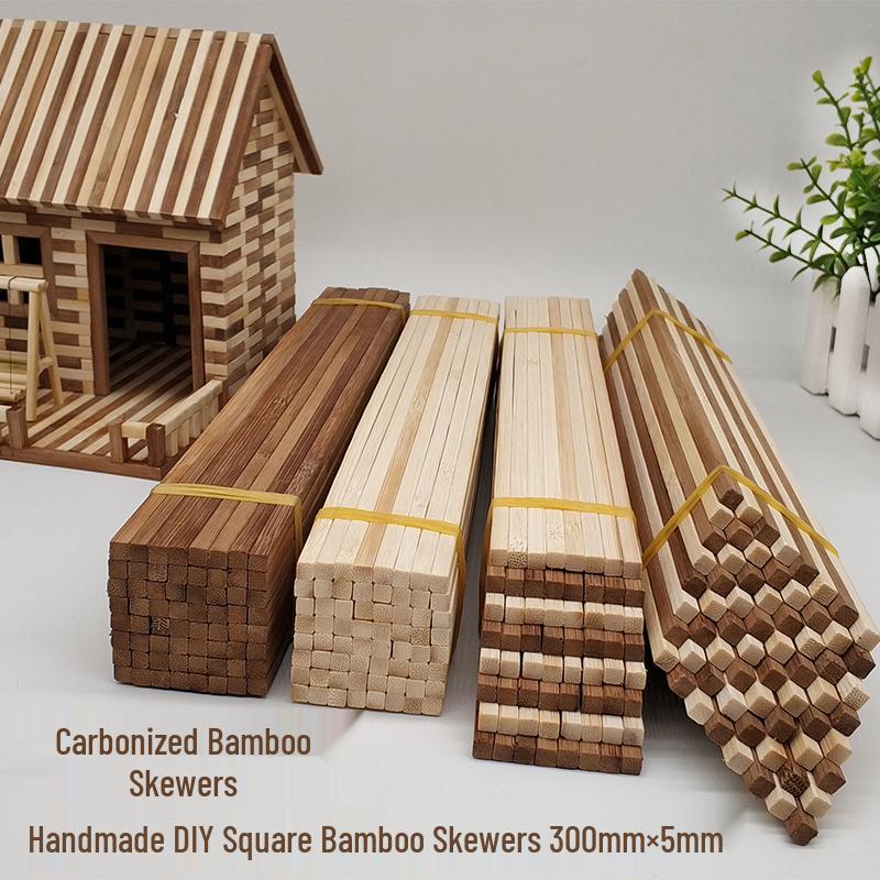 Carbonized Bamboo and Wooden Sticks for Model Building and DIY Projects