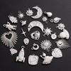 5pcs No Fade Rocket Astronaut Alien Charm Metal Stainless Steel Sun Moon Star Pendants For Jewelry Making Supplies DIY Findings