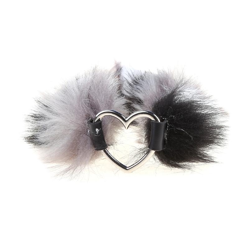 3 Pcs Multi-Size Butt Plug with Faux Fo-x Tail, Plush Ear Hair Clip and Collar for Role Play Costume Prop Drop
