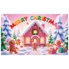 Merry Christmas Banner Decorative Gingerbread House Banner Holiday Banner Christmas Tree Pattern For Christmas Party Holiday