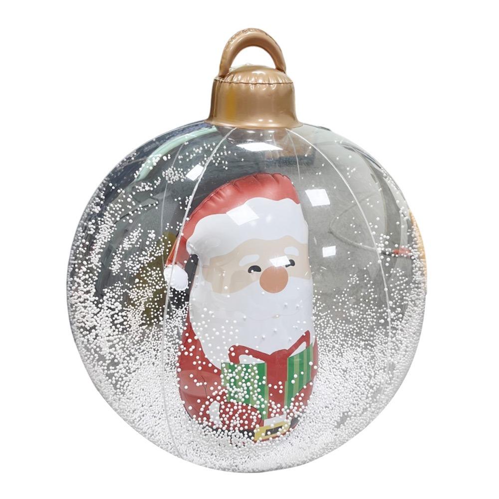 

24 Inch Christmas Inflatable PVC Material Clear Ball Blow Up Christmas Decorations 60CM Size Waterproof Holiday Decor 60cm