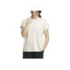 Adidas Letter Print Comfortable Casual Sports Short Sleeve T-Shirt Women Tops Off-White IM8861