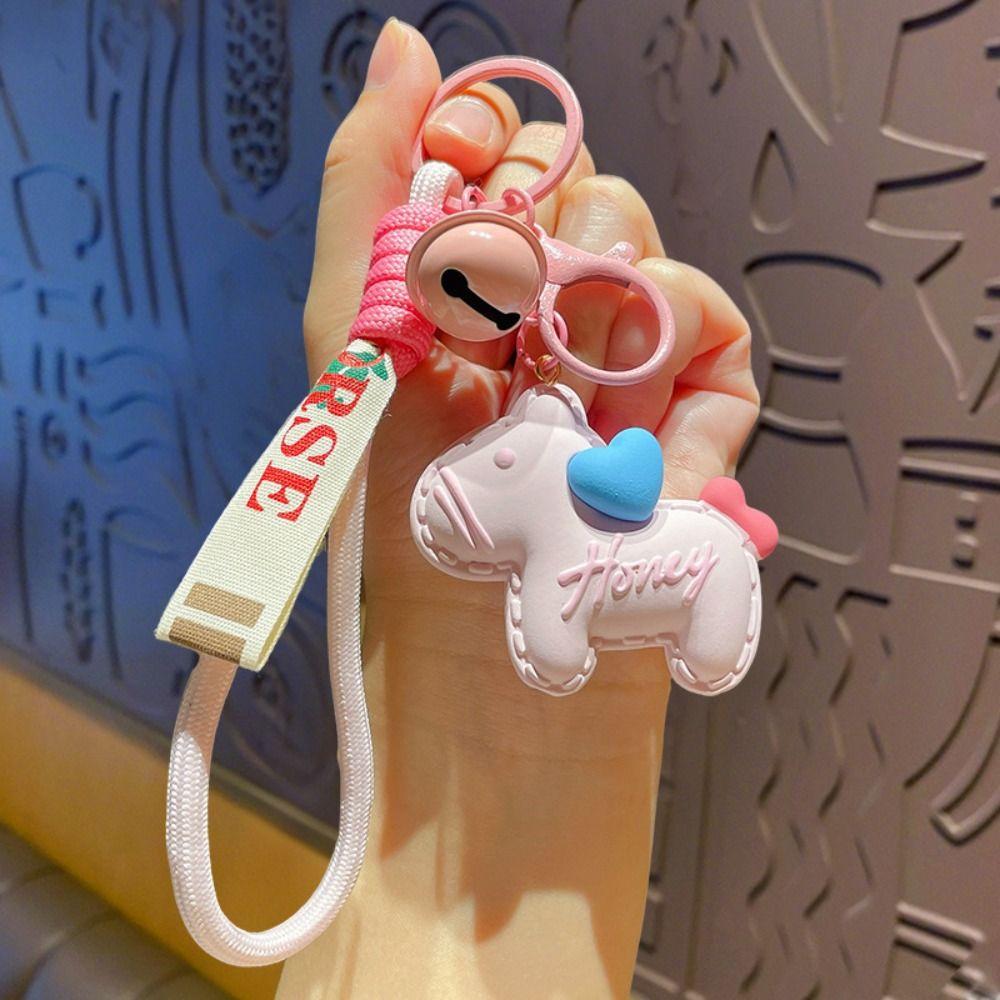 Candy Color Pony Resin Keychain Cute Design Horse Pendants Zodiac Pony Doll  Keychain Accessory
