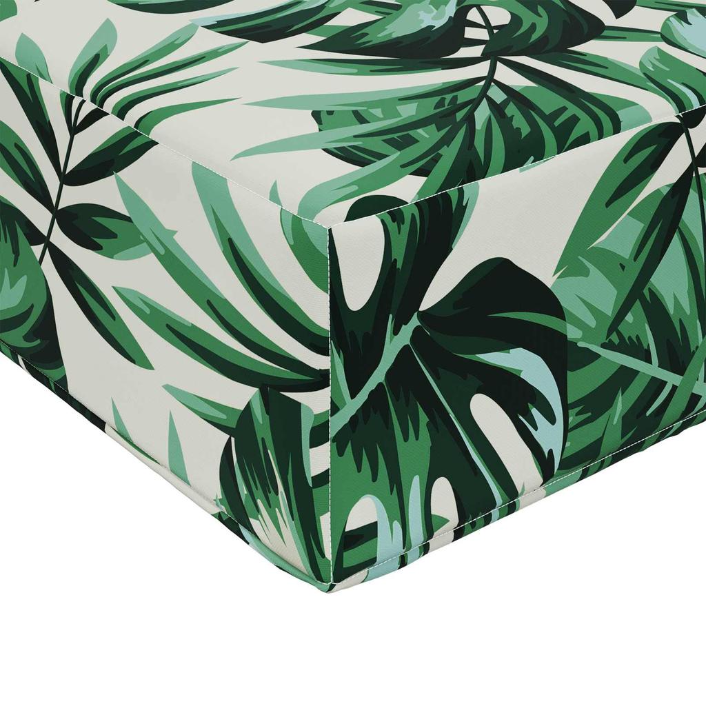 Outdoor Sofa Cushions 3 Pcs Leaf Pattern Polyester