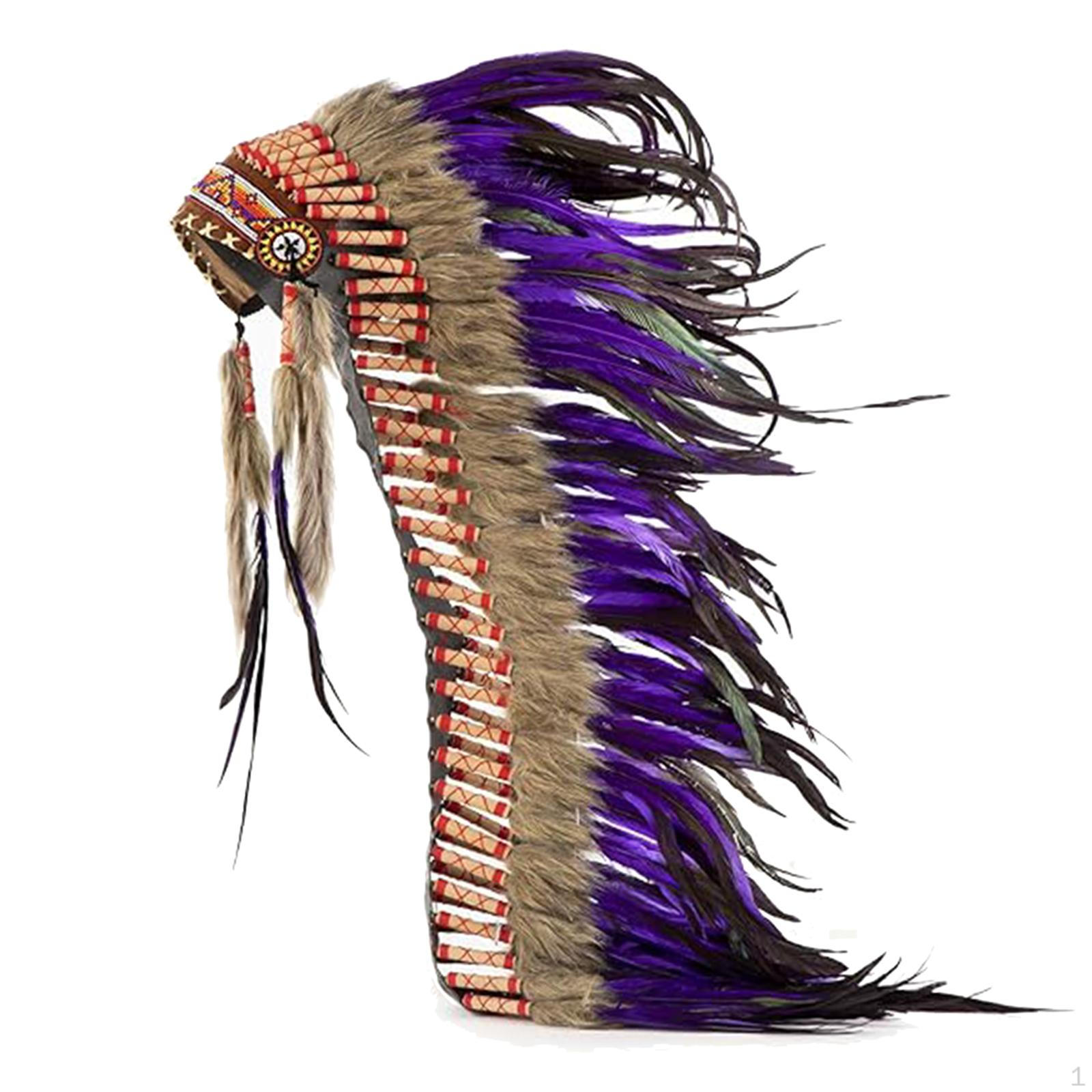 

Native Headdress Handcrafted Indian Headwear for Cosplay Carnival Party