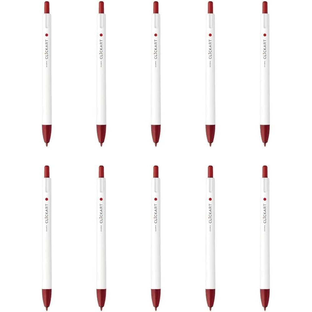 Zebra Water-based Pen Clicker Red Black 10pcs B-WYSS22-RB