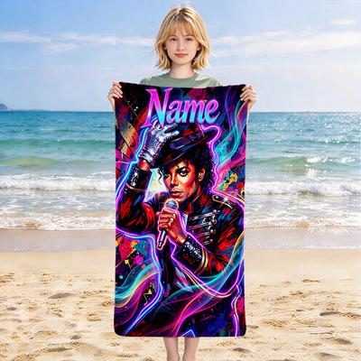 Custom Pop Stylish Printed Beach Towel,a Quick-drying, Absorbent Mat Suitable for the Beach, Pool, Gym, and Travel Fans Gift