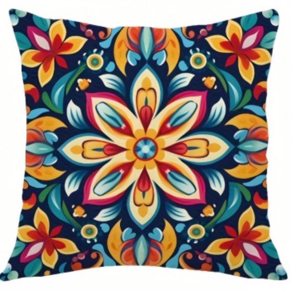 Vikama Mandala Throw Pillow Set - Double-Sided Printed For Living Room Sofa Cushions, Bedroom Pillows, Home Decor