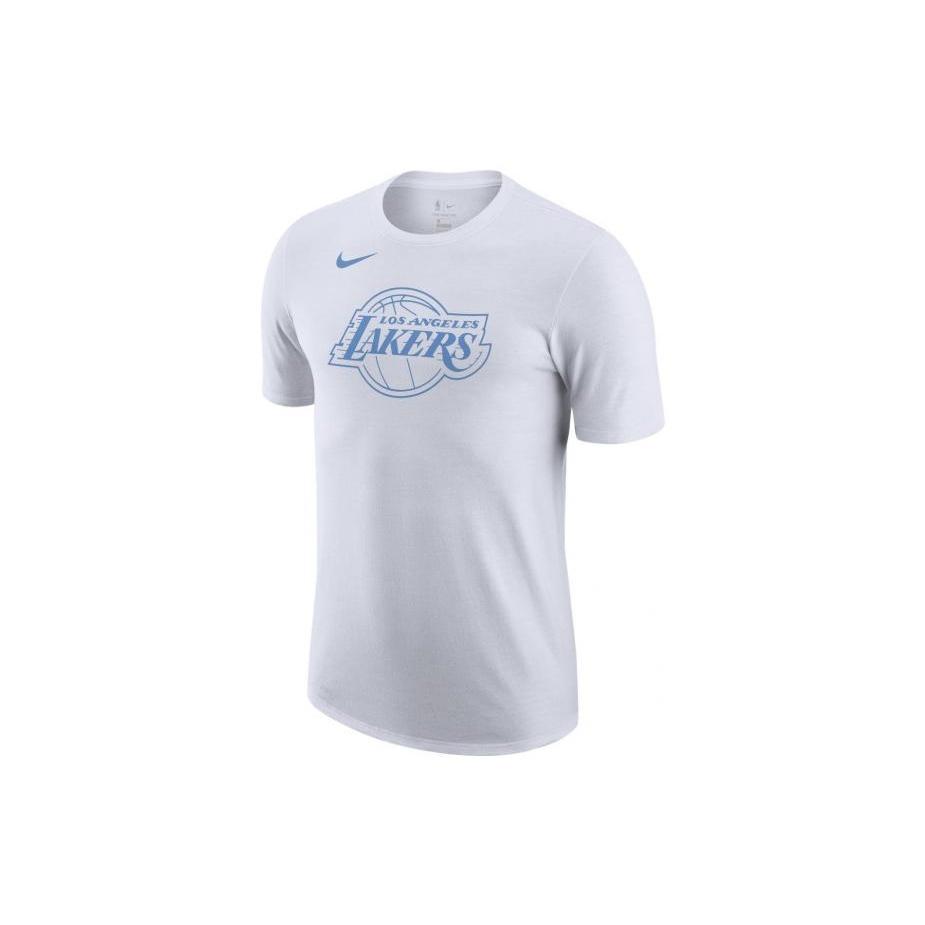 Nike Los Angeles Lakers Logo Alphabet Printing Round Neck Short Sleeve White Men s CT9445-100 L