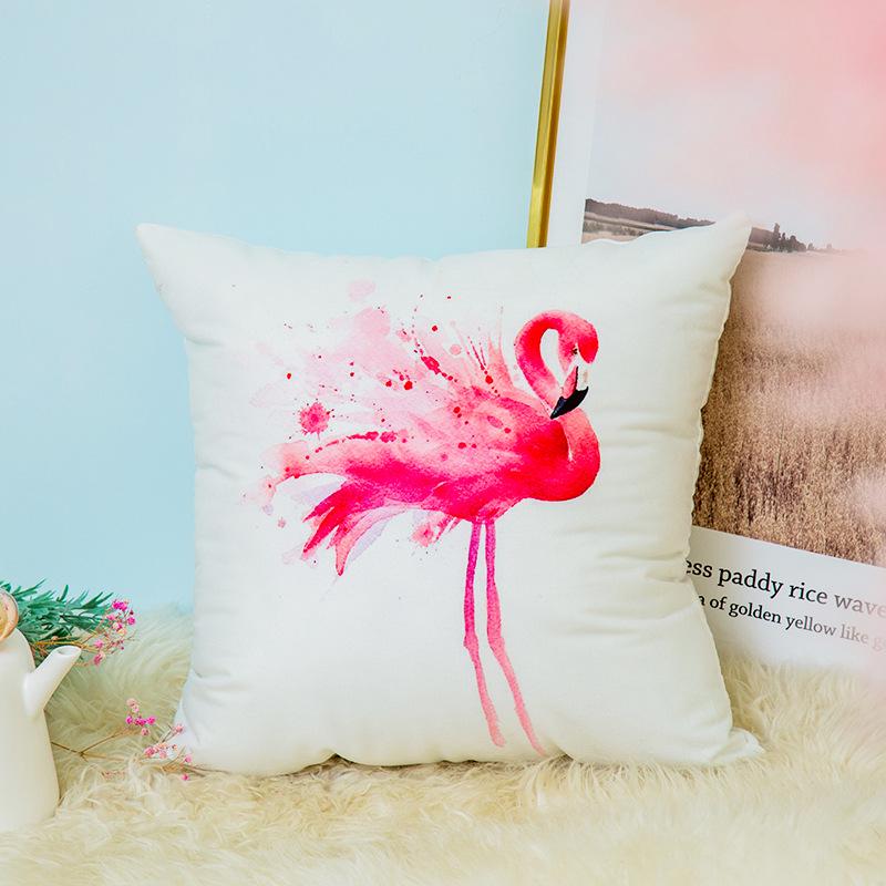 Small Fresh Flamingo American Pastoral Nordic Style Pillow Set Car Sofa Cushion Pillow Cover Does Not Include Pillow Core