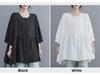 Summer 2025 Women's Plus Size Korean Style Slimming Seven-Sleeve Shirt
