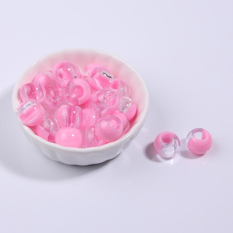 Two-Tone Gradient Plastic Large Hole Beads for Hair and Dreadlock Decoration