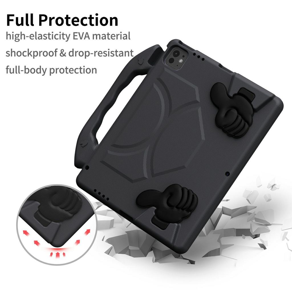 Ultra-Soft EVA Thumb Kickstand Tablet Case For iPad Air 13 (2025)/(2024)/Pro 13 (2025)/13 (2024)/Pro 12.9 (2022)/(2021)/(2020)/(2018)
