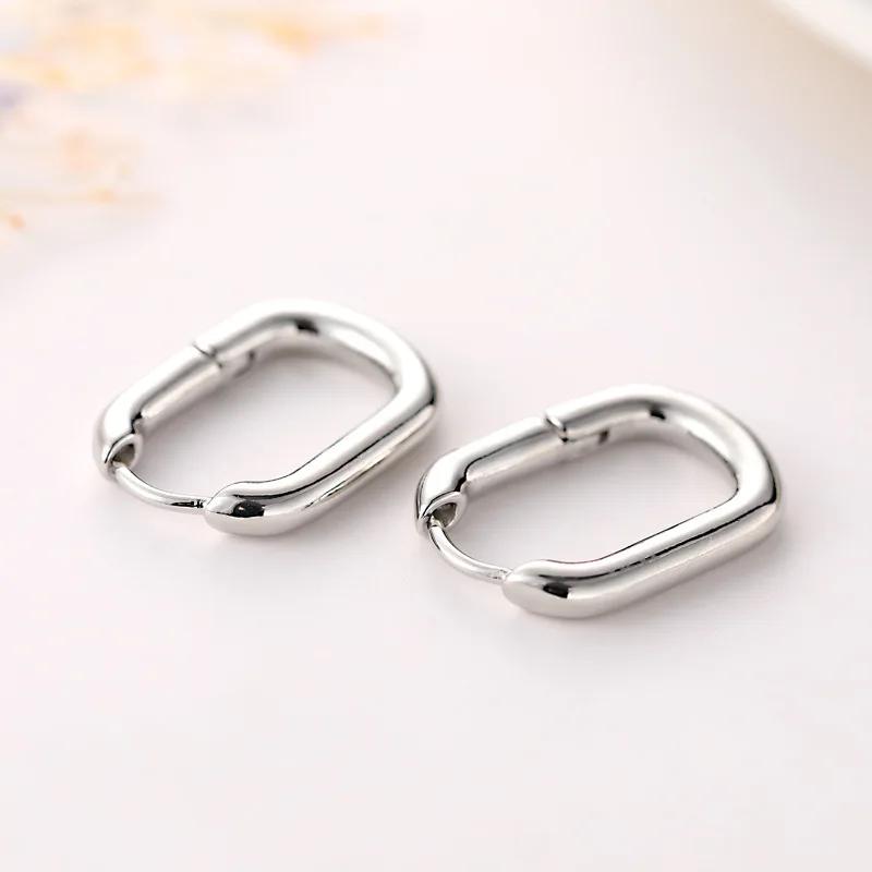 2025 Fashion Gold Color Geometric U-Shape Hoop Earrings for Women Men Punk Hip-Hop Metal Round Earring Party Jewelry Wholesale