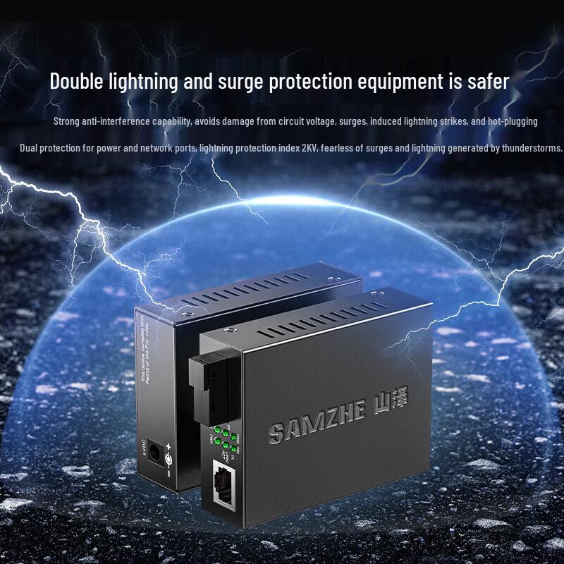 SAMZHE Pro Lightning Protection Gigabit Fiber Optic Transceiver