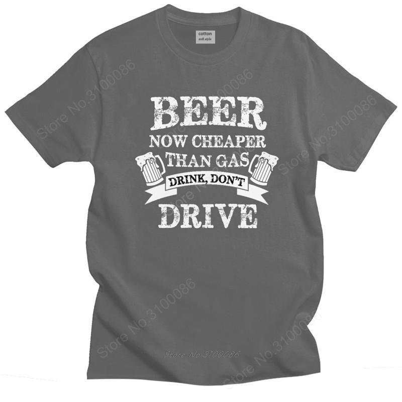 Fashion Beer Letter Tshirt Unisex Short Sleeved Printed Drink Lover Tee Tops Crew Neck Fitted  Cotton T Shirt  Merchandise S