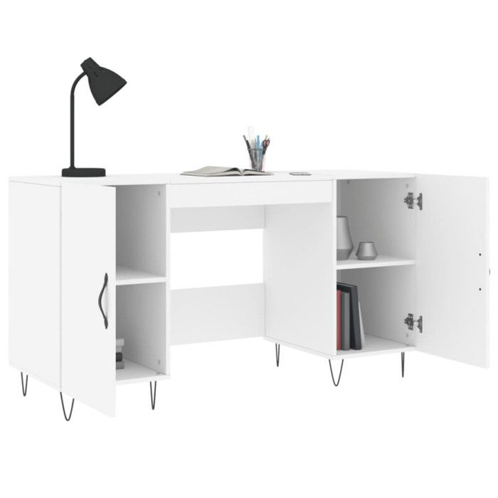 VidaXL Bureau blanc 140x50x75 cm bois d'ingénierie 829540