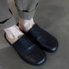 Soft Sheepskin~ One-pedal Lazy Leather Bag Head Sandals Women's Summer Black Commuting Versatile Wear Muller Half Slippers