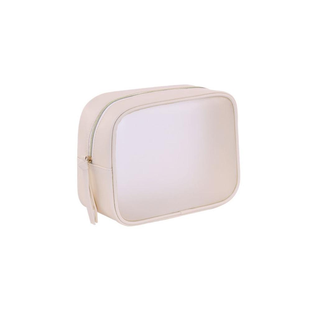 Zipper Makeup Storage Bag PU Toiletry Organizer Simple Transparent Cosmetic Bag  Ladies