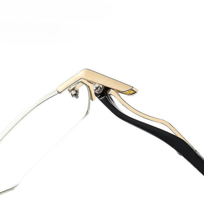 Square Rimless Belt Legs Reading Glasses Frame for Men Women Luxury Brand Business Presbyopia Eyeglasses Prescription Eyewear