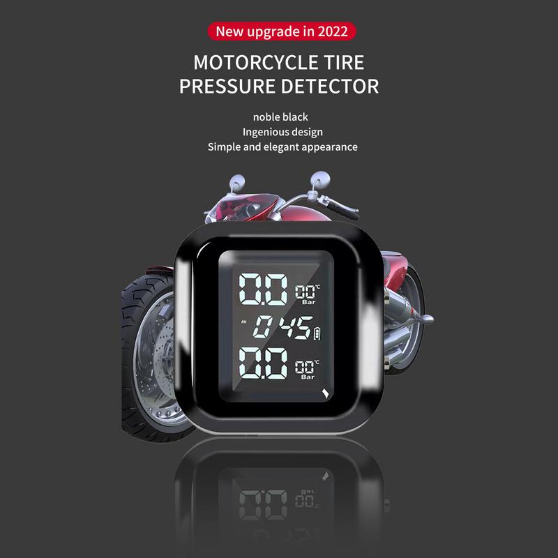 Tire Pressure Monitor Waterproof Motorcycle TPMS System High Precision LCD Display Real-time Monitoring Motorcycle Accessories