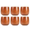 Tazza di Legno Giapponese Fatta a Mano Naturale a Forma di Barile Tazza da Birra Tazza da Bevuta per Succhi Latte Acqua Tazze Rotonde a Pancia Larga Utensili da Cucina Bar