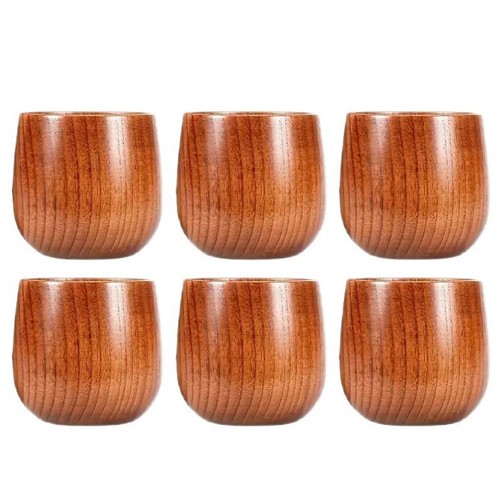 Tazza di Legno Giapponese Fatta a Mano Naturale a Forma di Barile Tazza da Birra Tazza da Bevuta per Succhi Latte Acqua Tazze Rotonde a Pancia Larga Utensili da Cucina Bar