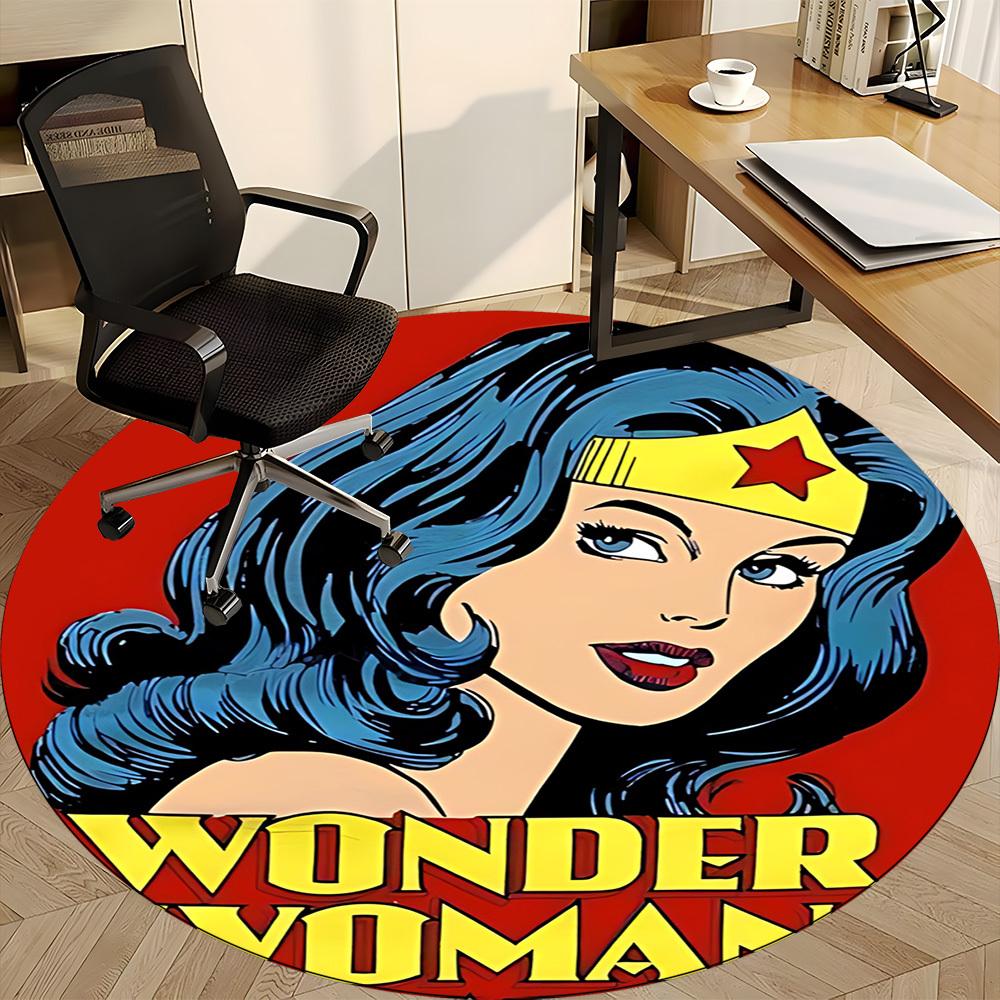 1pc Wonder Woman Office Round Area Rug, Under Office Chairs Bedroom Living Room Home Decor, Room Deco, Available in Various Sizes